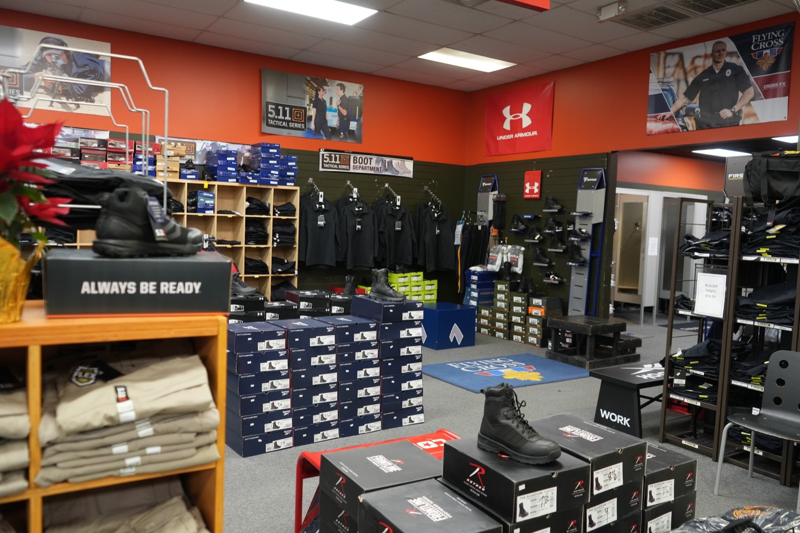 Atlantic Uniform Company sales floor in Belleville, NJ